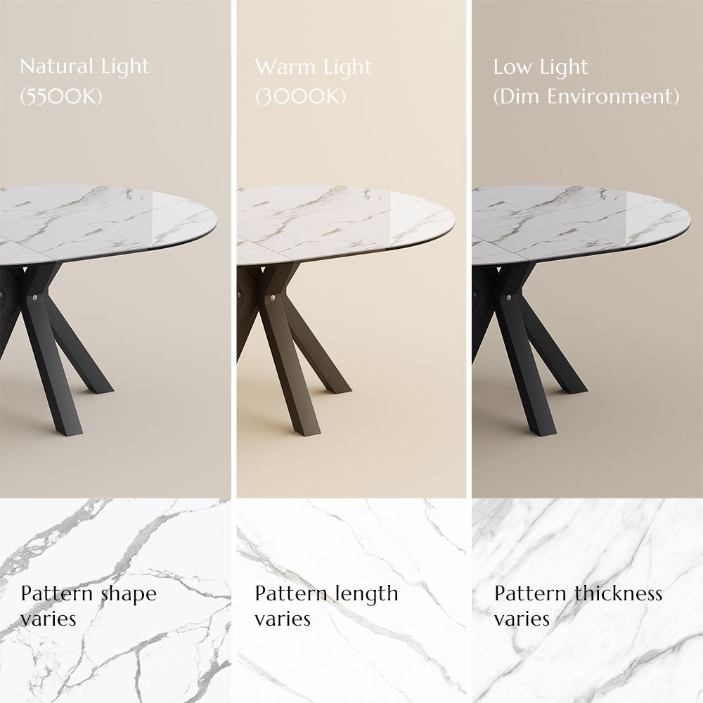 for 4 White Glossy Sintered Stone Extendable Dining Tables