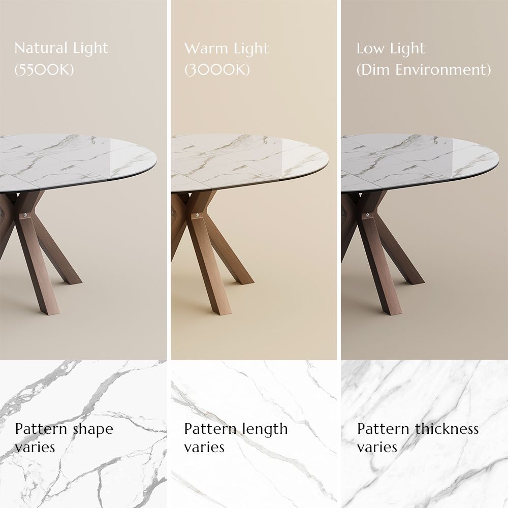 Modern Luxury White & Bronze Glossy Sintered Stone Dining Room Set