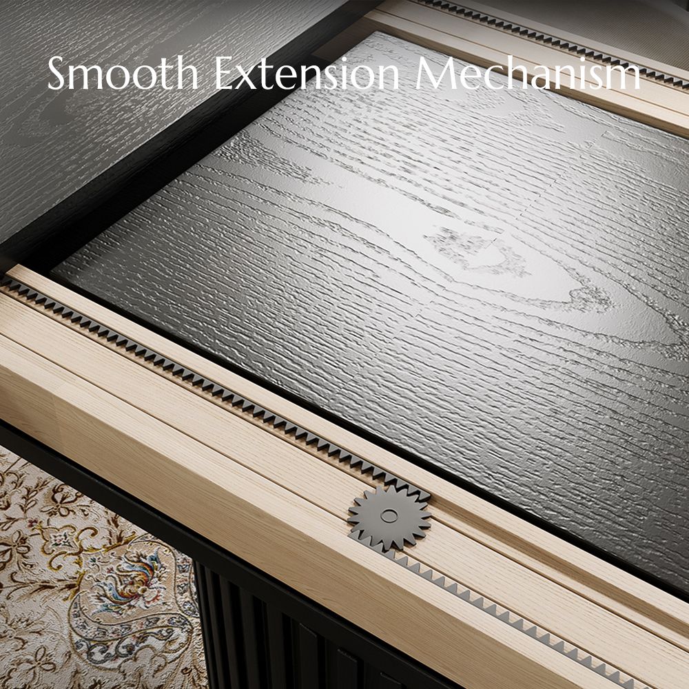 for 4 Black Engineered Wood Extendable Dining Tables