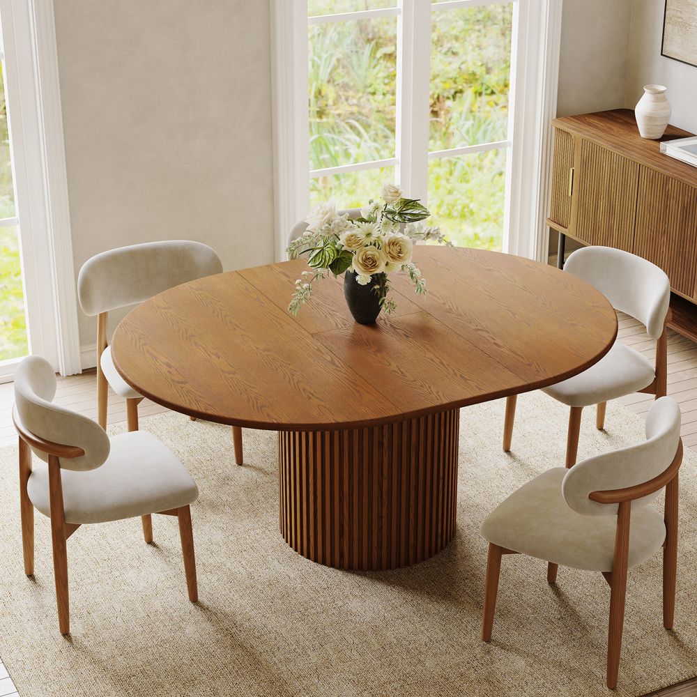 Silva Walnut Color Engineered Wood Extendable Dining Tables