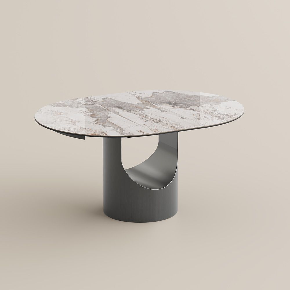 Modern Pandora Glossy Sintered Stone Extendable Dining Tables