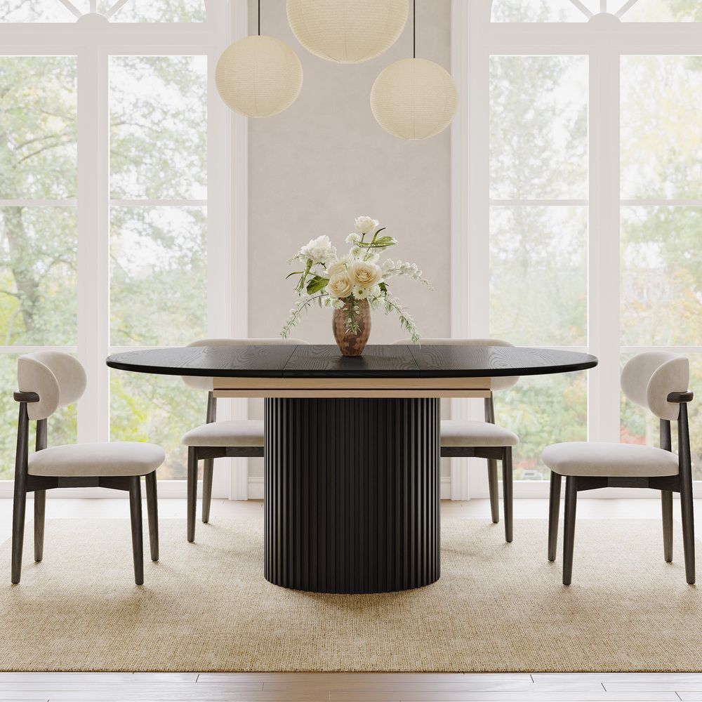 Living Spaces Black Engineered Wood Extendable Dining Tables