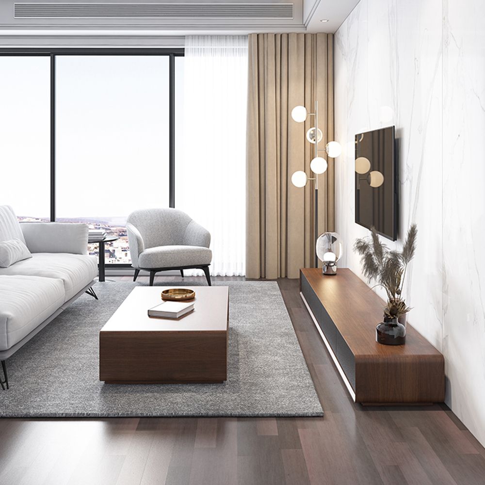 Legno scuro e nero  MDF Supporti TV