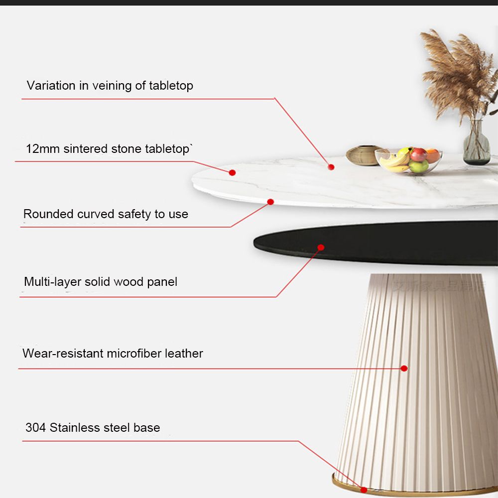 Modern White Matte Sintered Stone Dining Tables