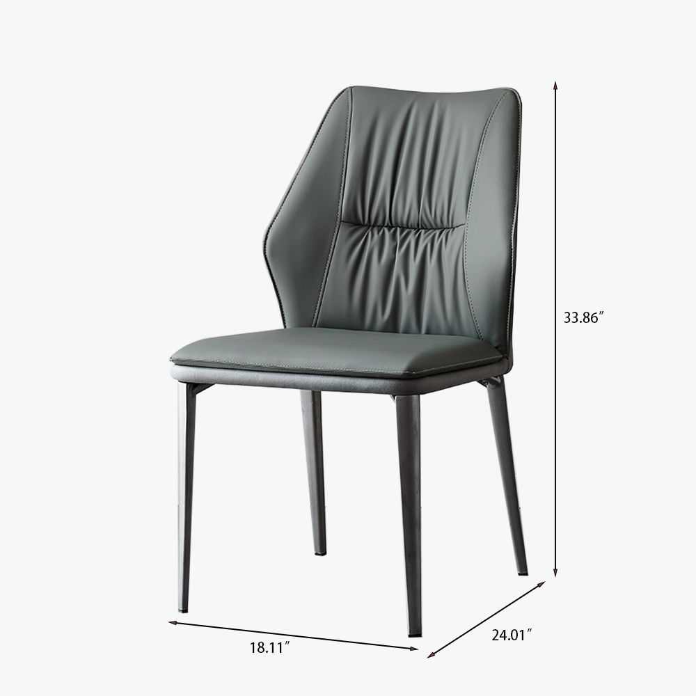 Modern Gray PU Dining Chairs