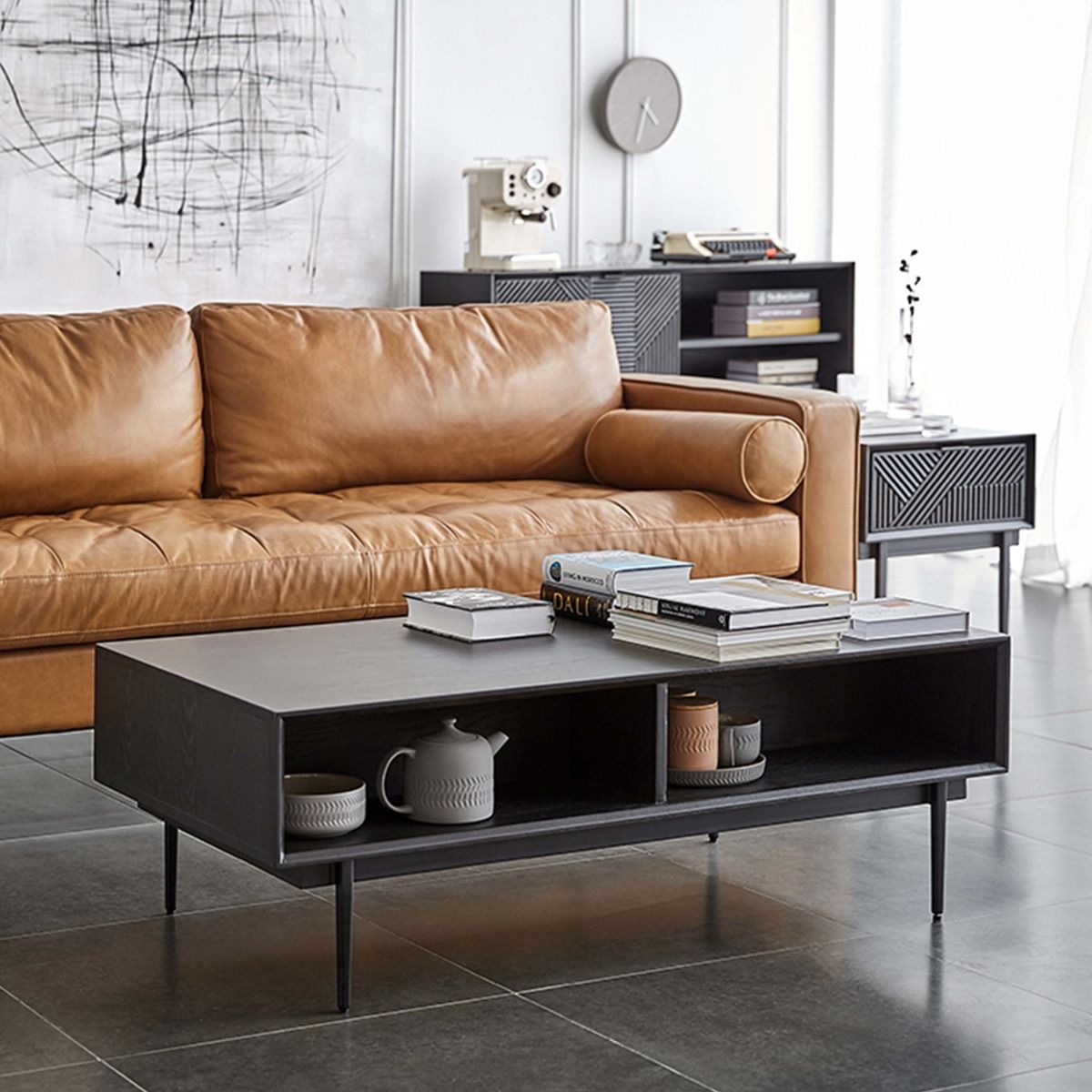 with Drawers Black MDF Coffee Tables