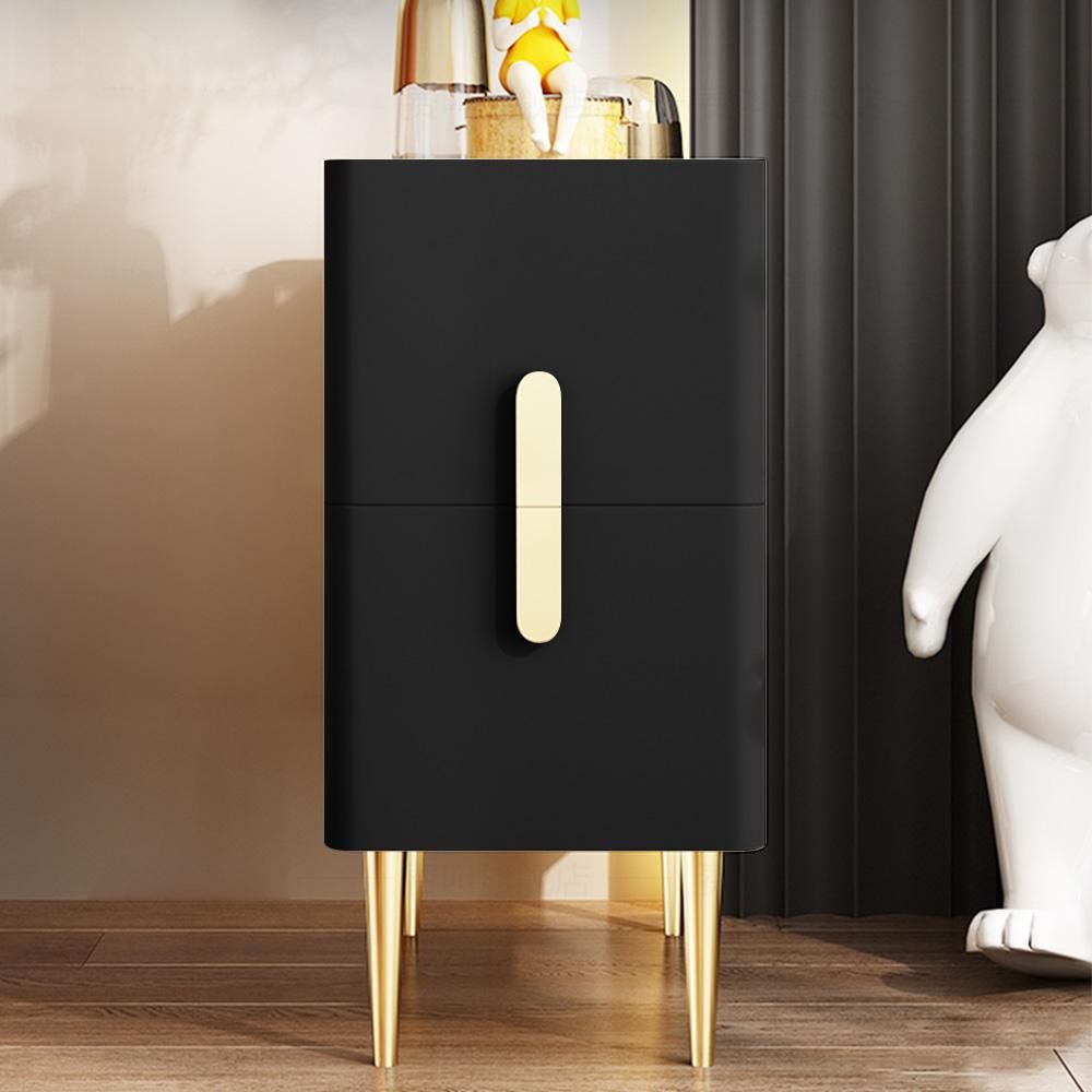 On the Ground Black Sintered Stone Nightstands