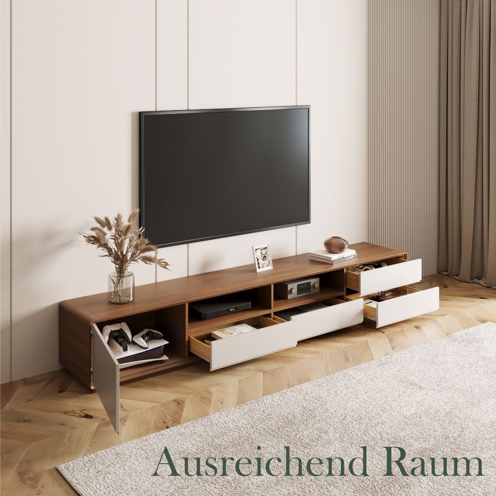 Dunkles Holz und Weiß  MDF TV-Möbel