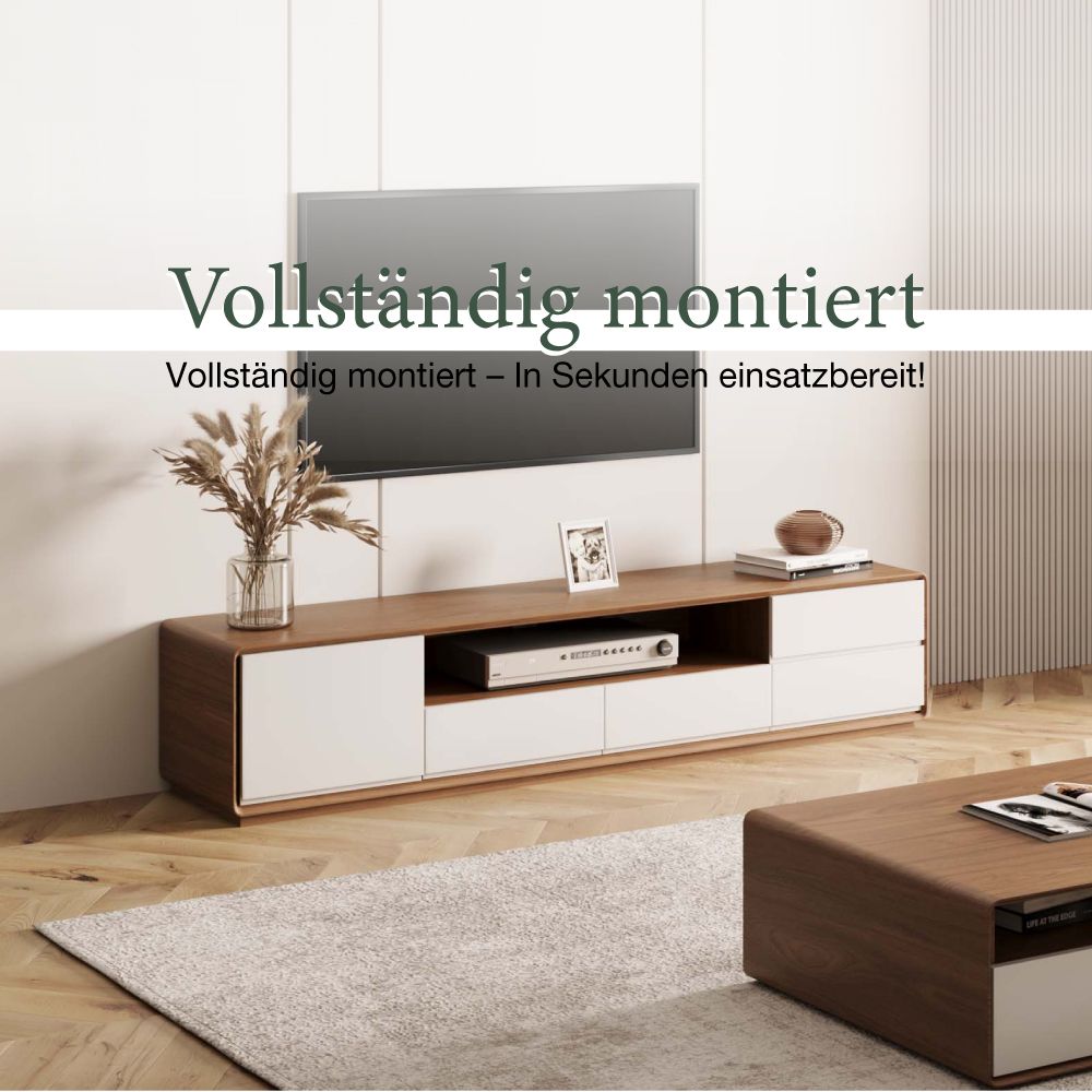Modern Dunkles Holz und Weiß  MDF TV-Möbel