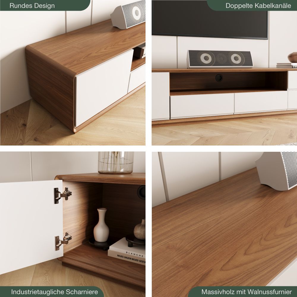 Dunkles Holz und Weiß  MDF TV-Möbel