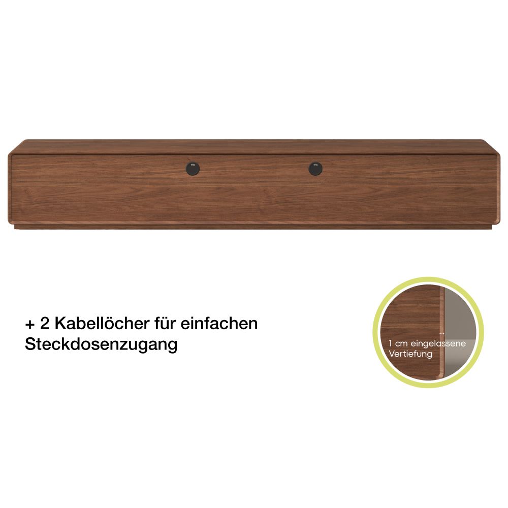 mit Stauraum Dunkles Holz und Weiß  MDF TV-Möbel