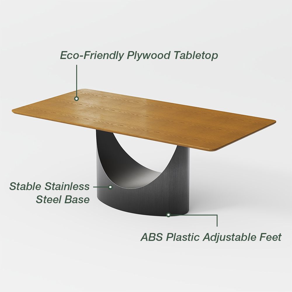 Metal Leg Walnut Color Plywood Dining Tables