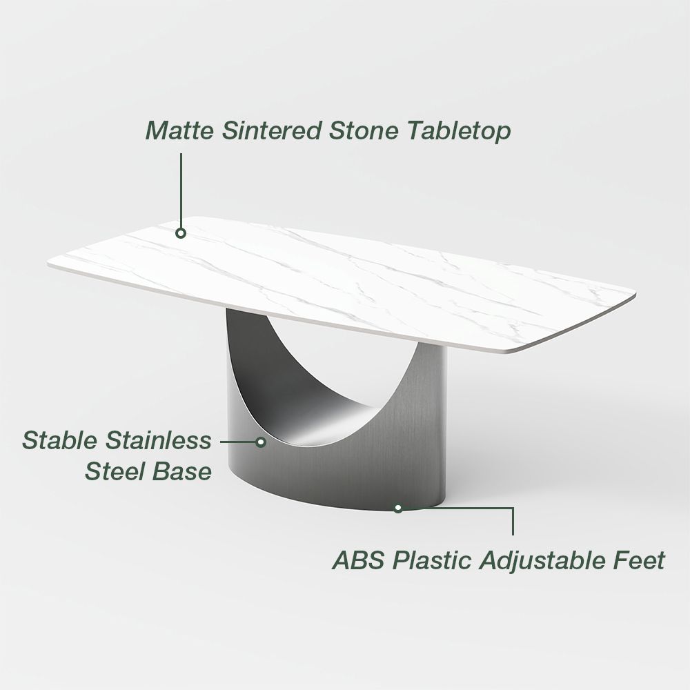 Modern Matte White Sintered Stone Dining Tables