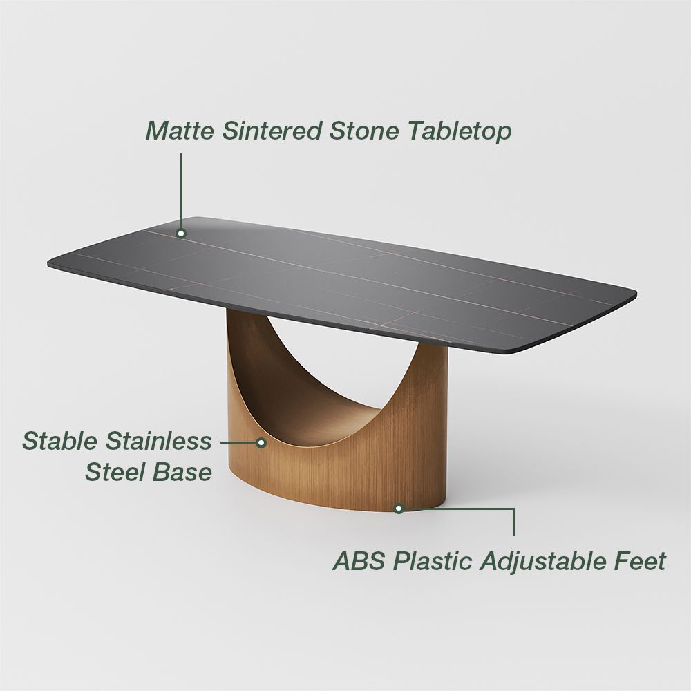 Modern Matte Black Sintered Stone Dining Tables
