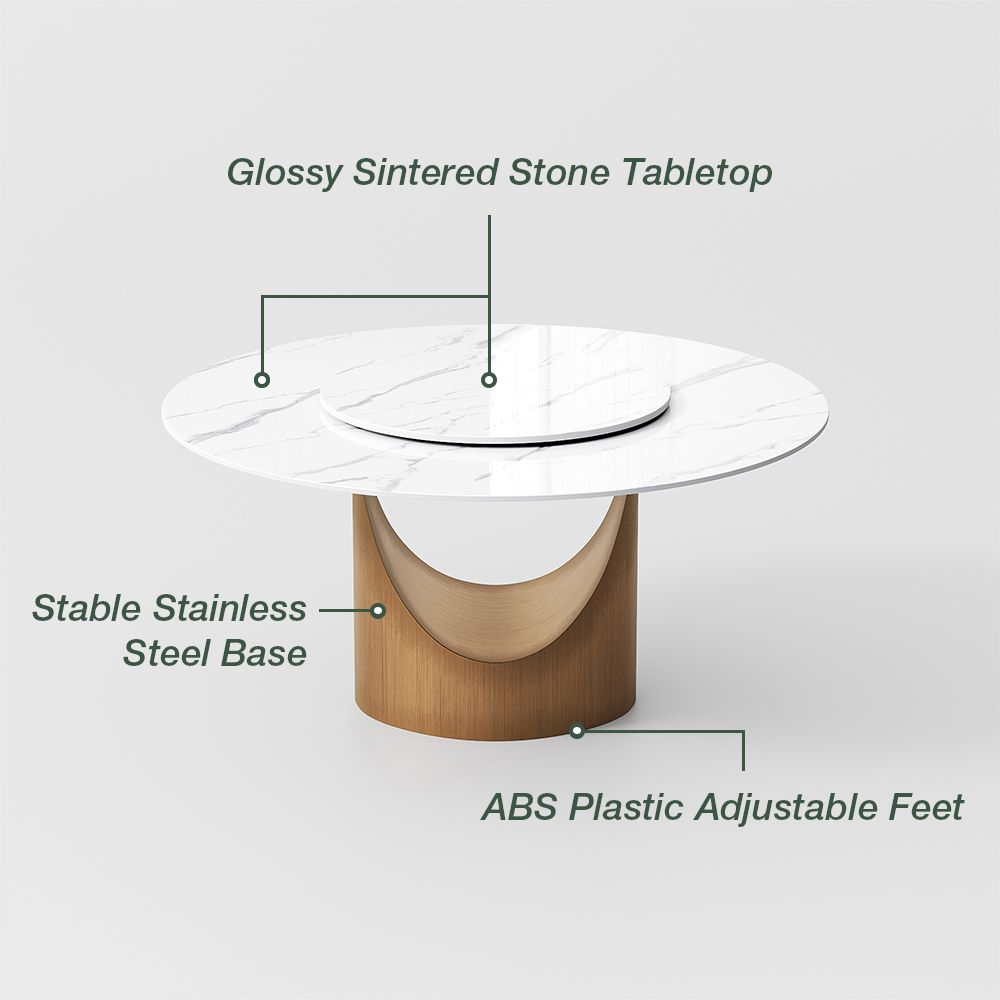 Modern Minimalist White Sintered Stone Dining Tables