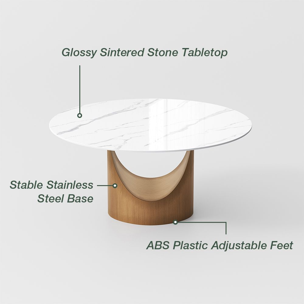 Round White Sintered Stone Dining Tables