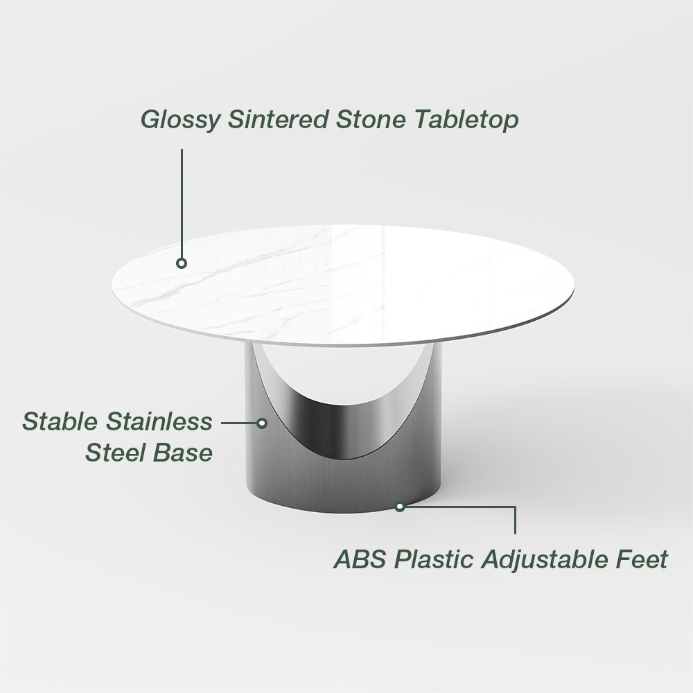 Hobart White Sintered Stone Dining Tables