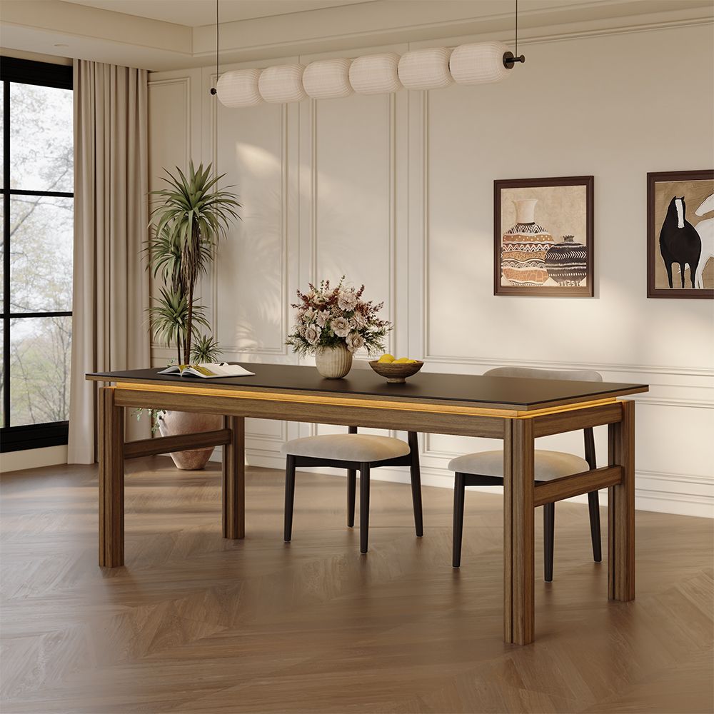 Seats 6 Black Matte Sintered Stone Kitchen Island