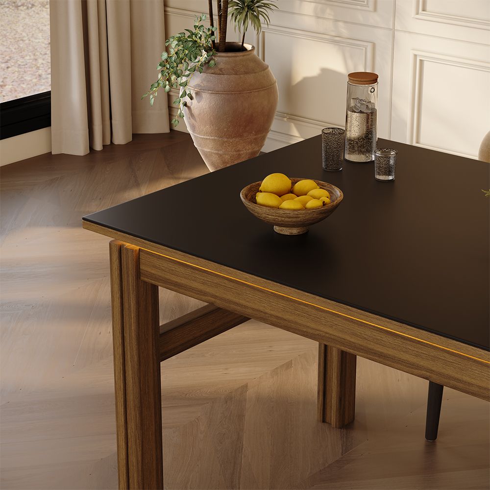 Living Room Black Matte Sintered Stone Kitchen Island