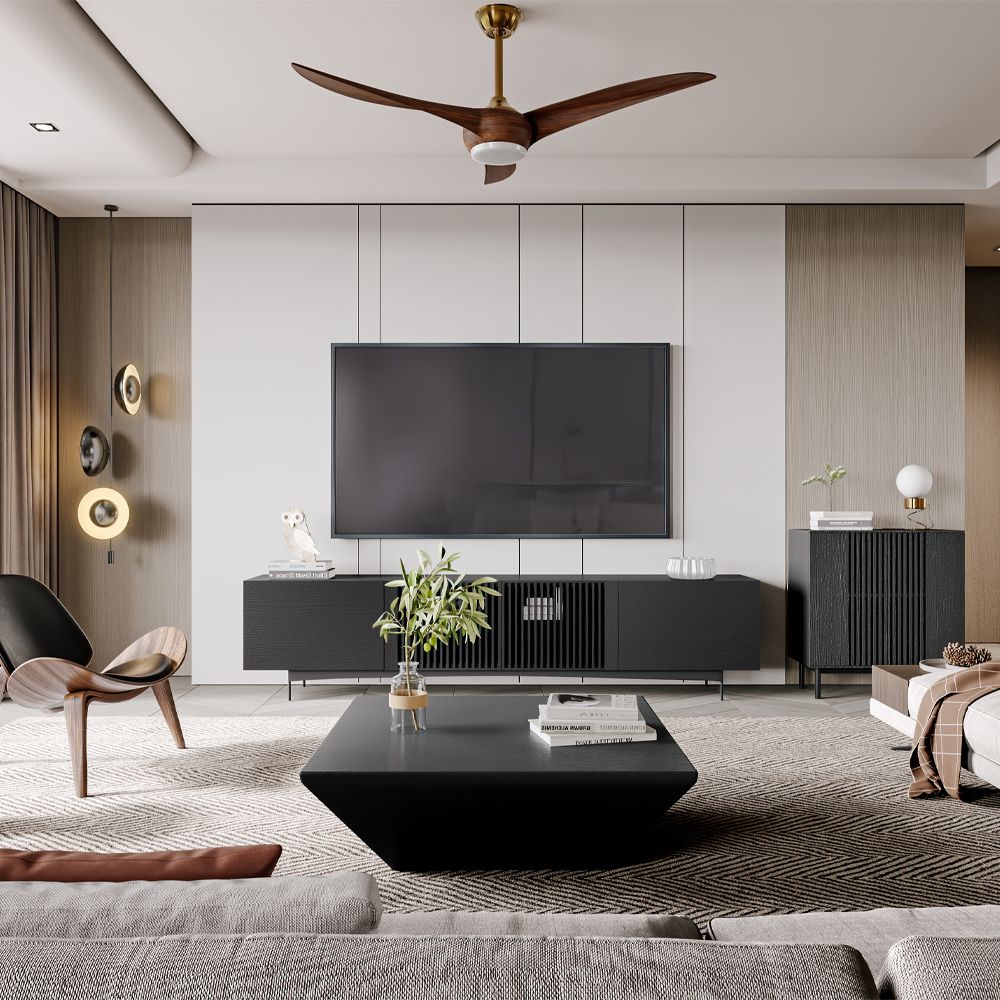 Mid Century Modern Nero  MDF Supporti TV
