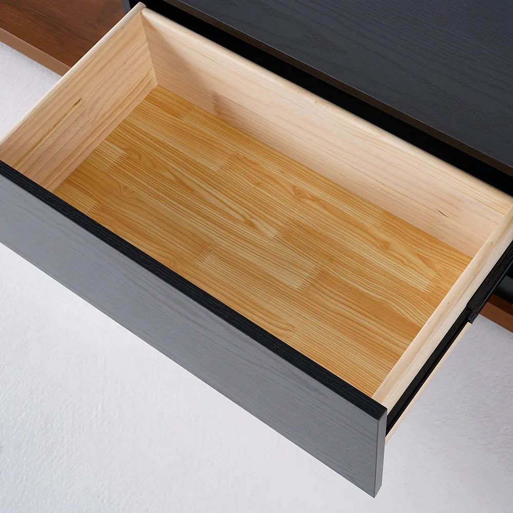 Dark Wood & Black MDF TV Stands