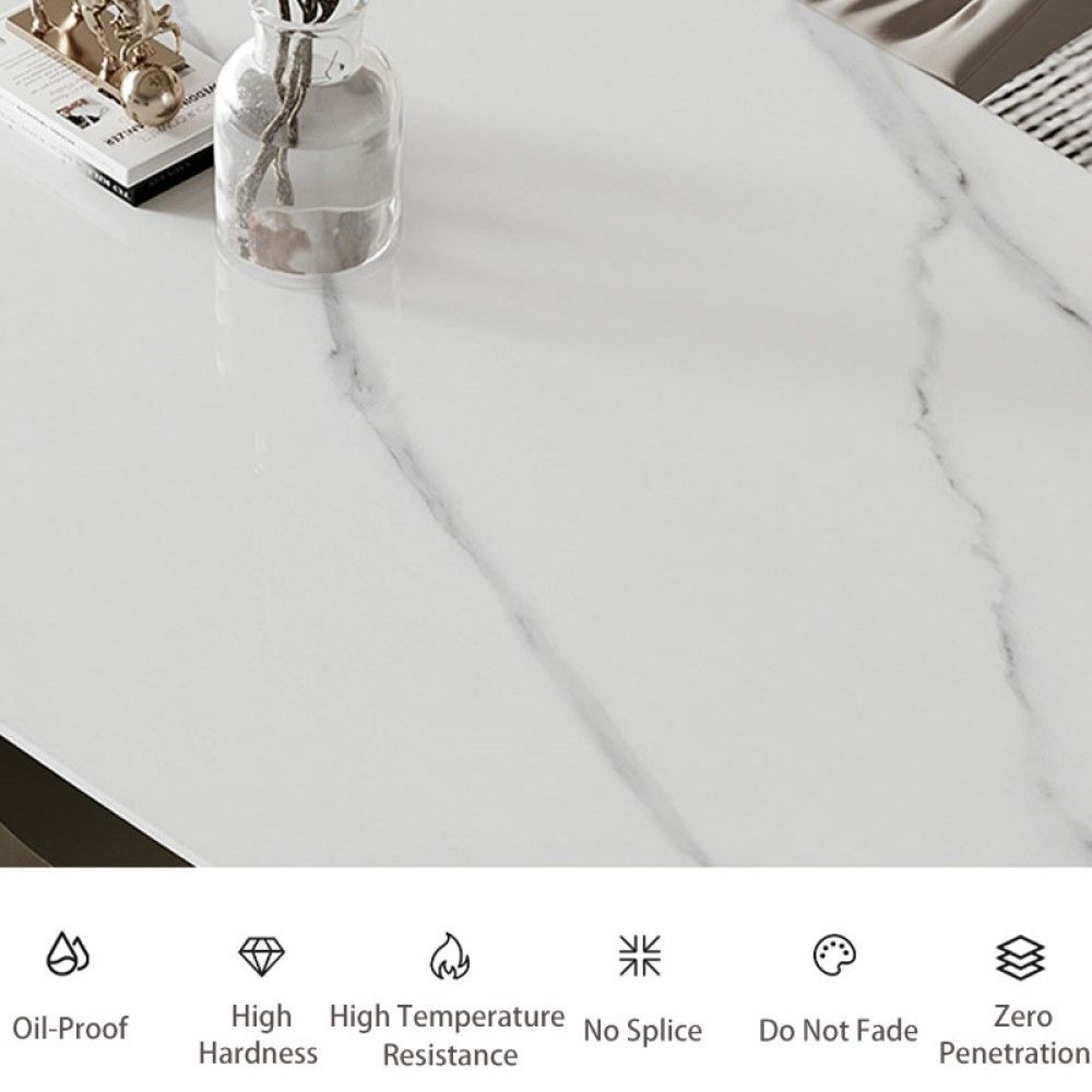 White Matte Sintered Stone Dining Tables