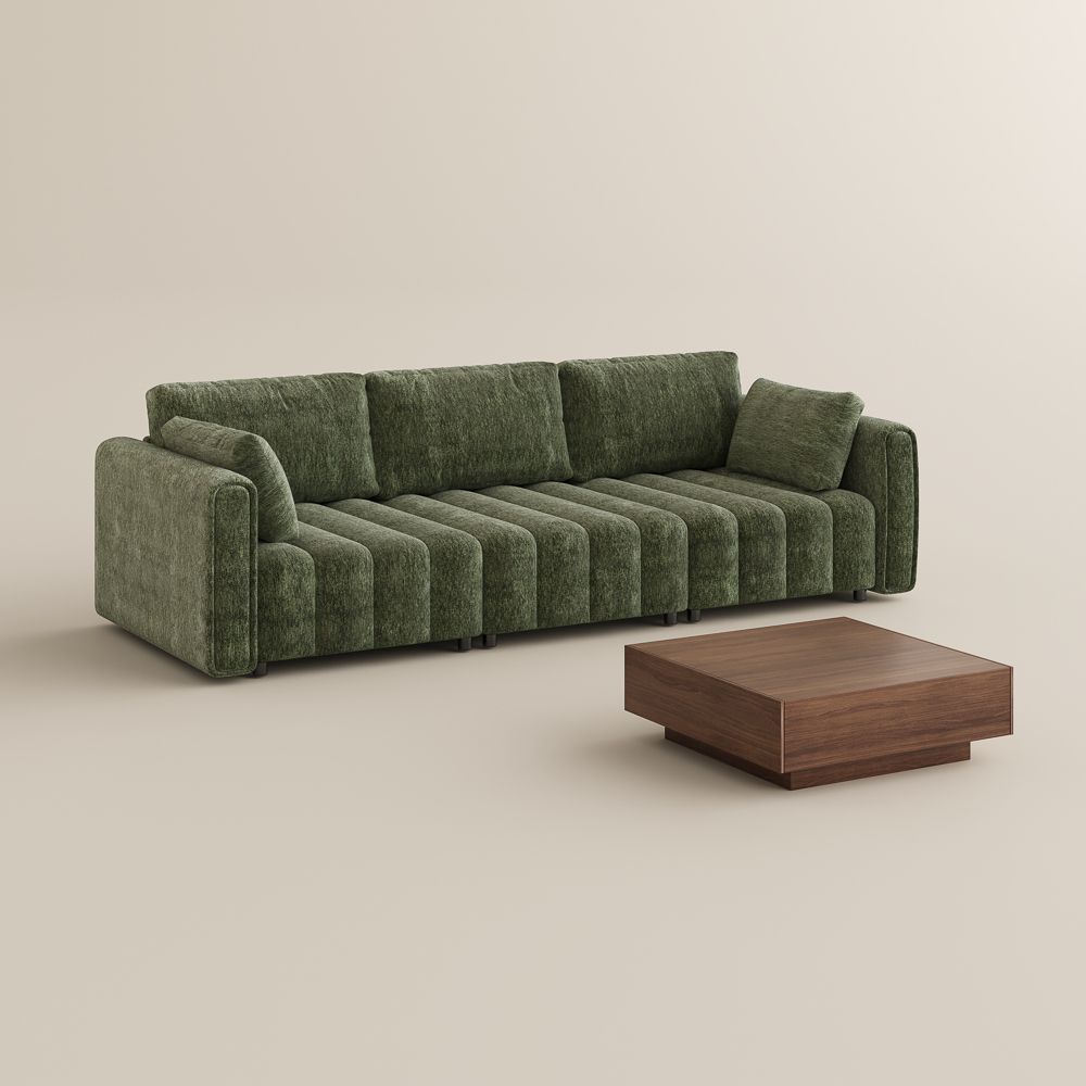Wood Green Chenille Living Room Set