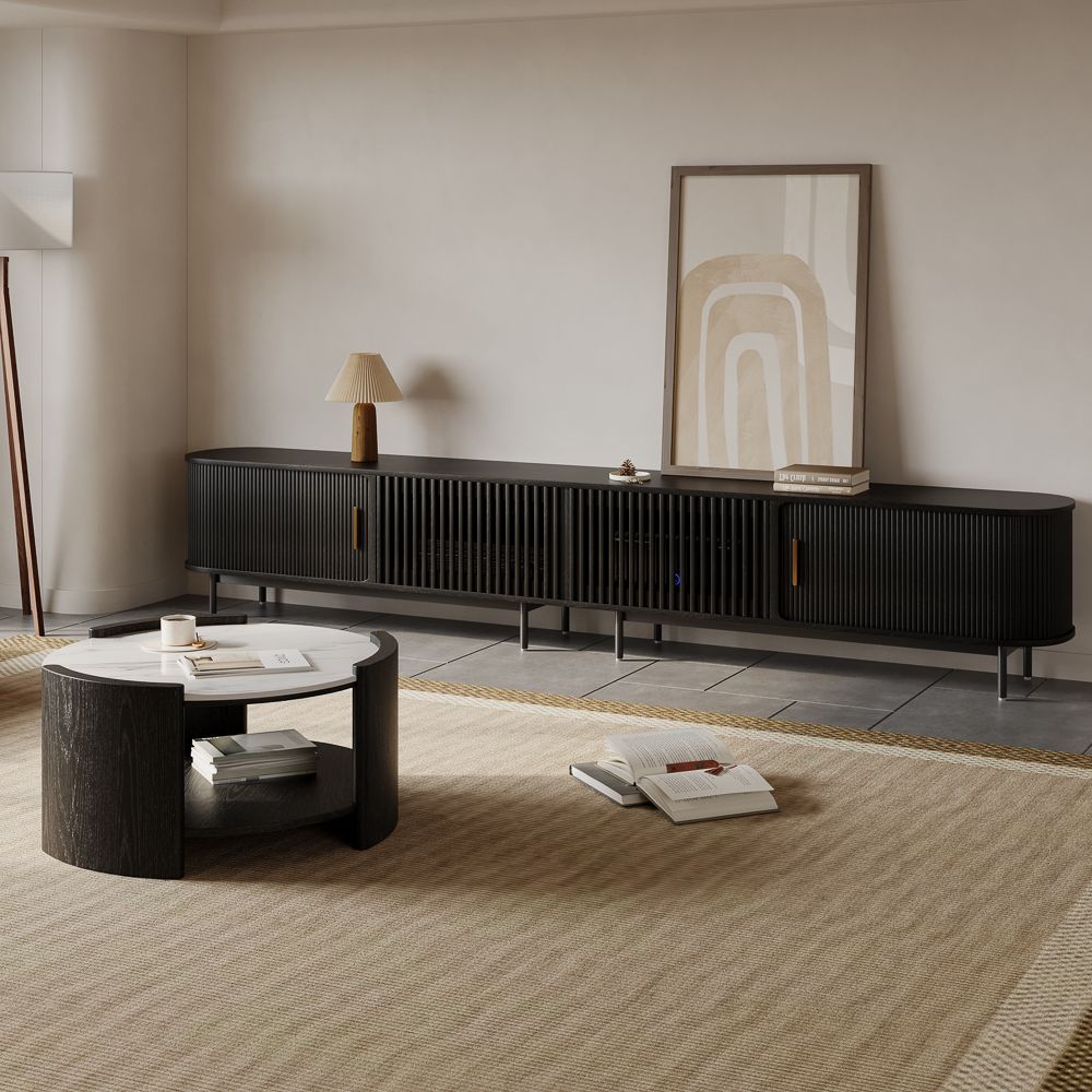 with Storage Black Plywood Living Room Set