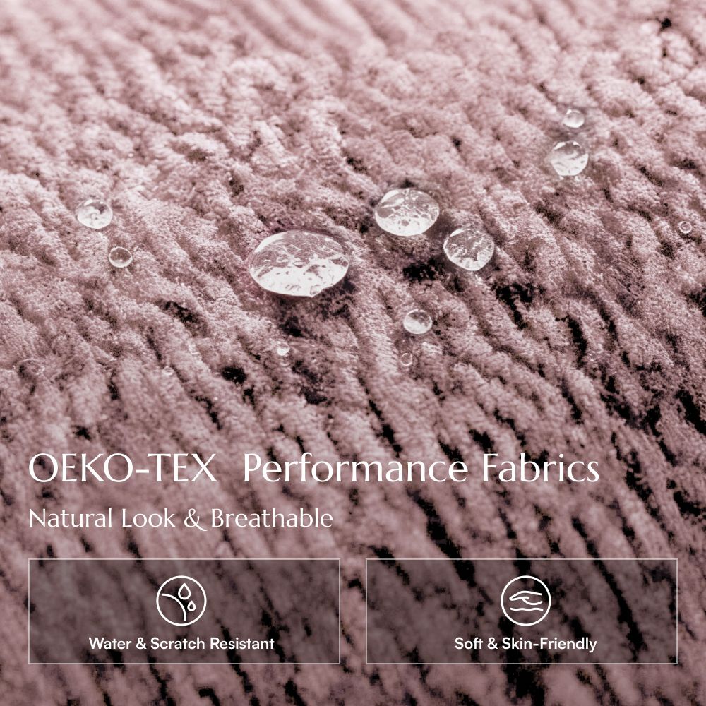 Large Pink Chenille Fabric Modular Sofas