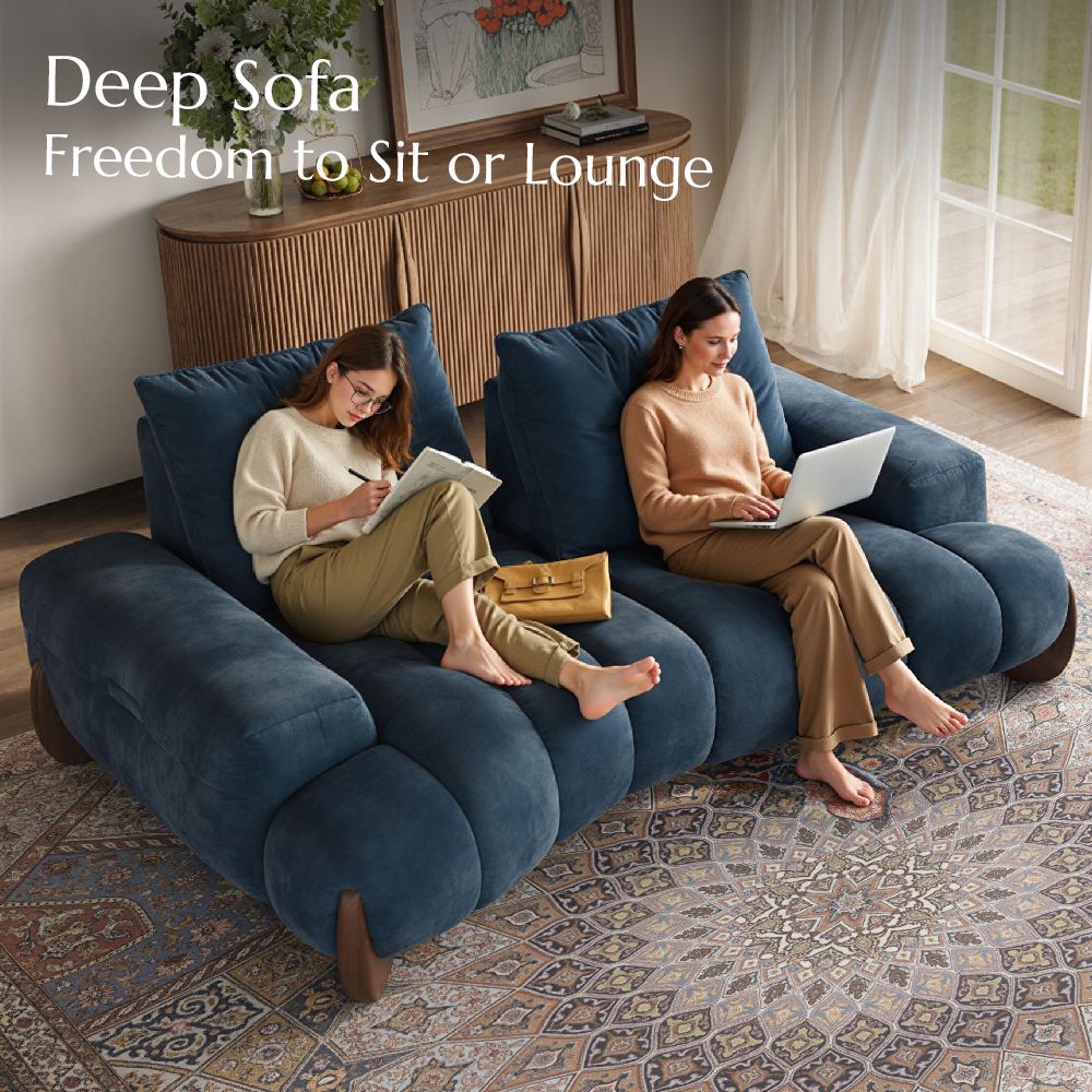 Comfortable Blue Velvet Modular Sofas