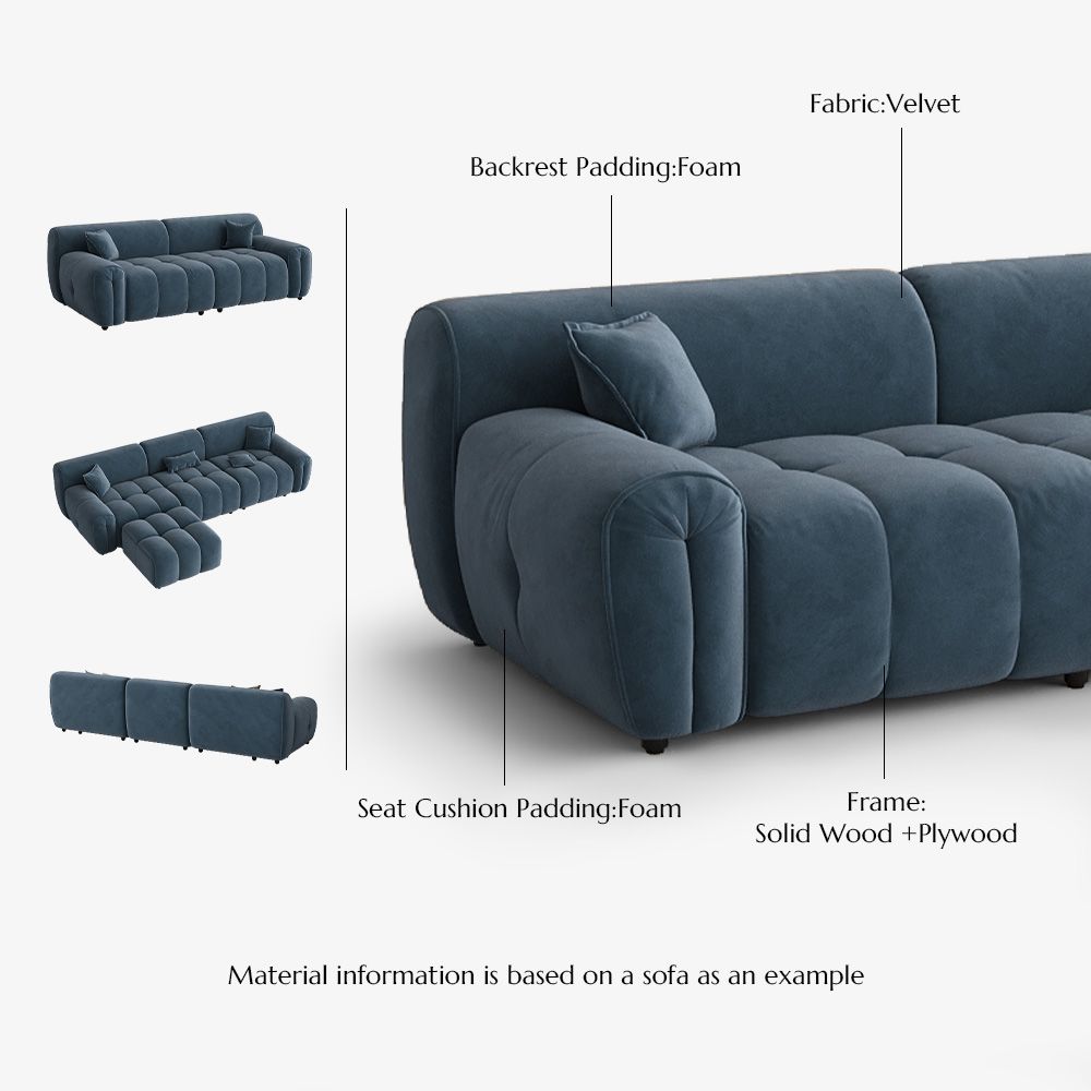 Blue Velvet Sofa Set
