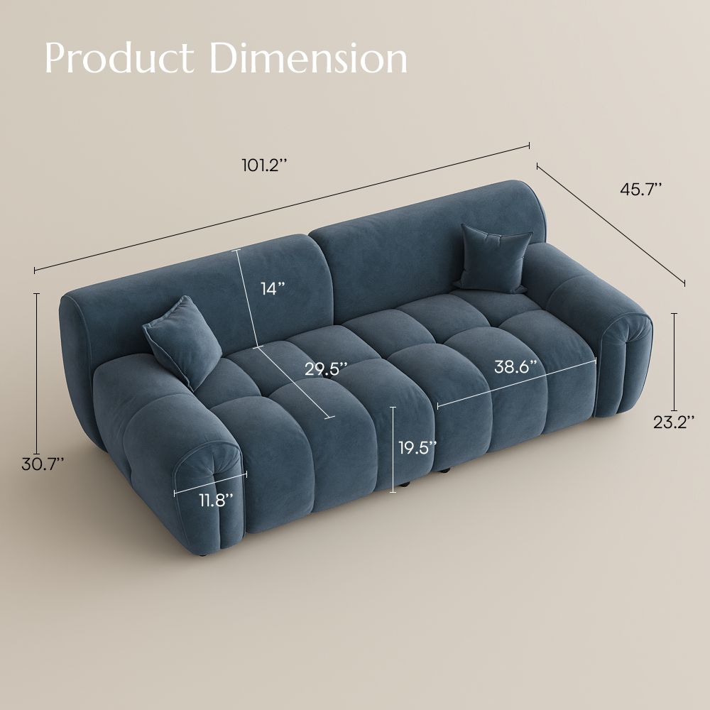 Blue Velvet Sofa Set