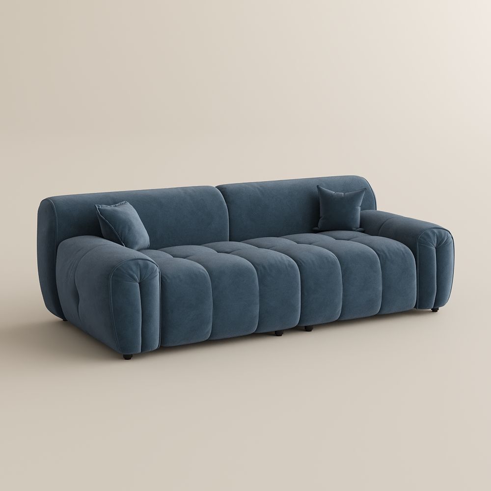 Navy Blue Velvet Fabric Modular Sofas