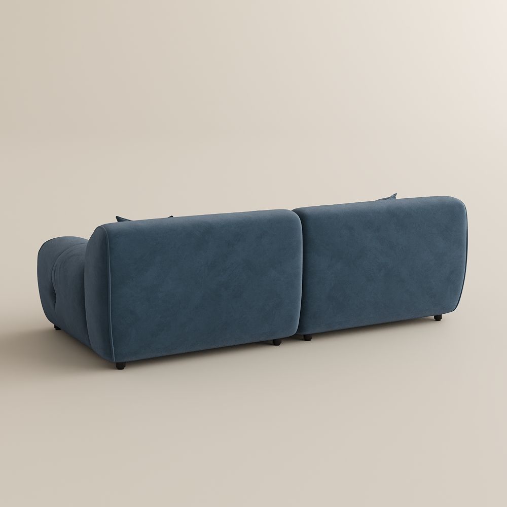 Navy Blue Velvet Fabric Modular Sofas