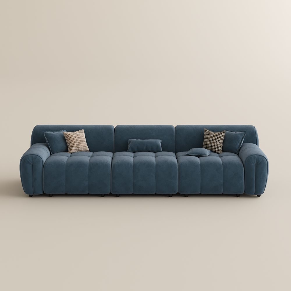 Navy Blue Velvet Fabric Modular Sofas
