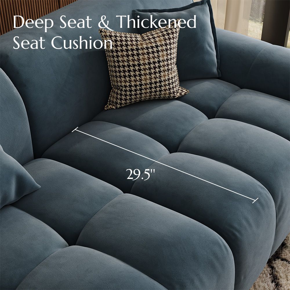 Blue Velvet Sofa Set