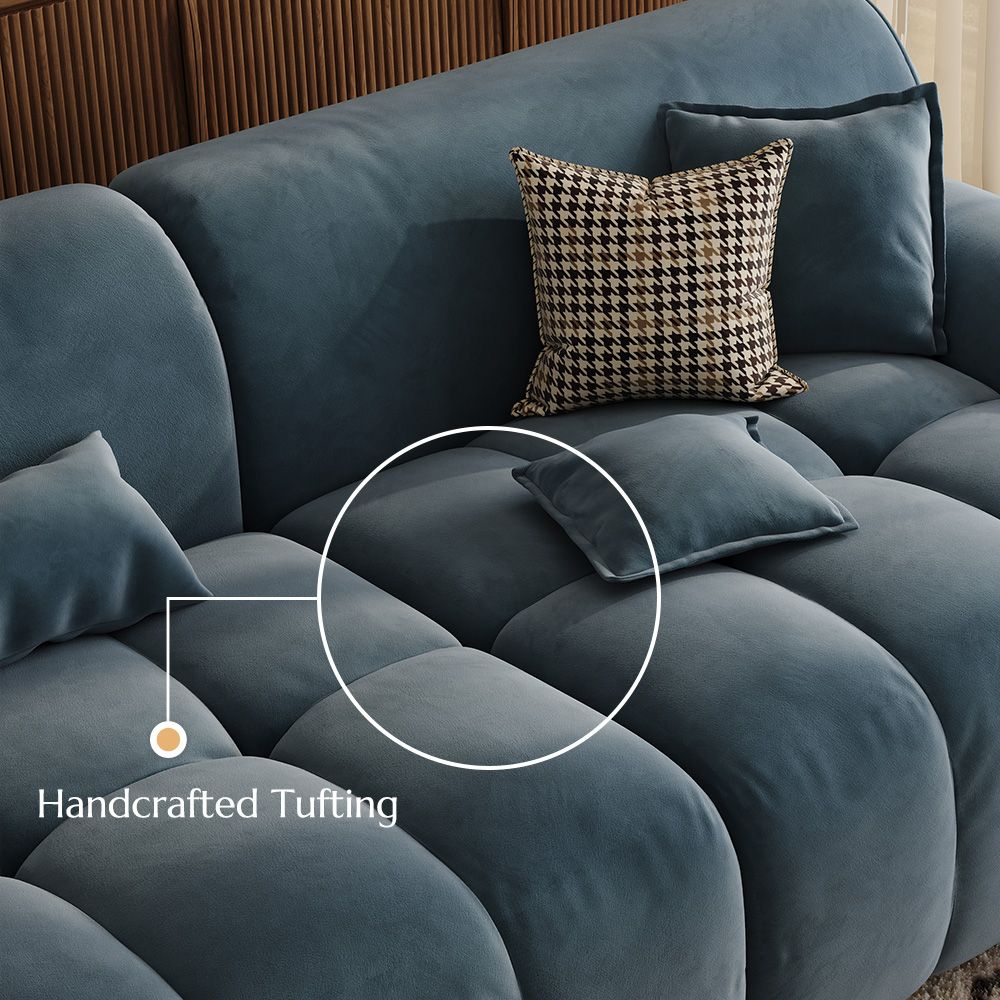 Blue Velvet Sofa Set