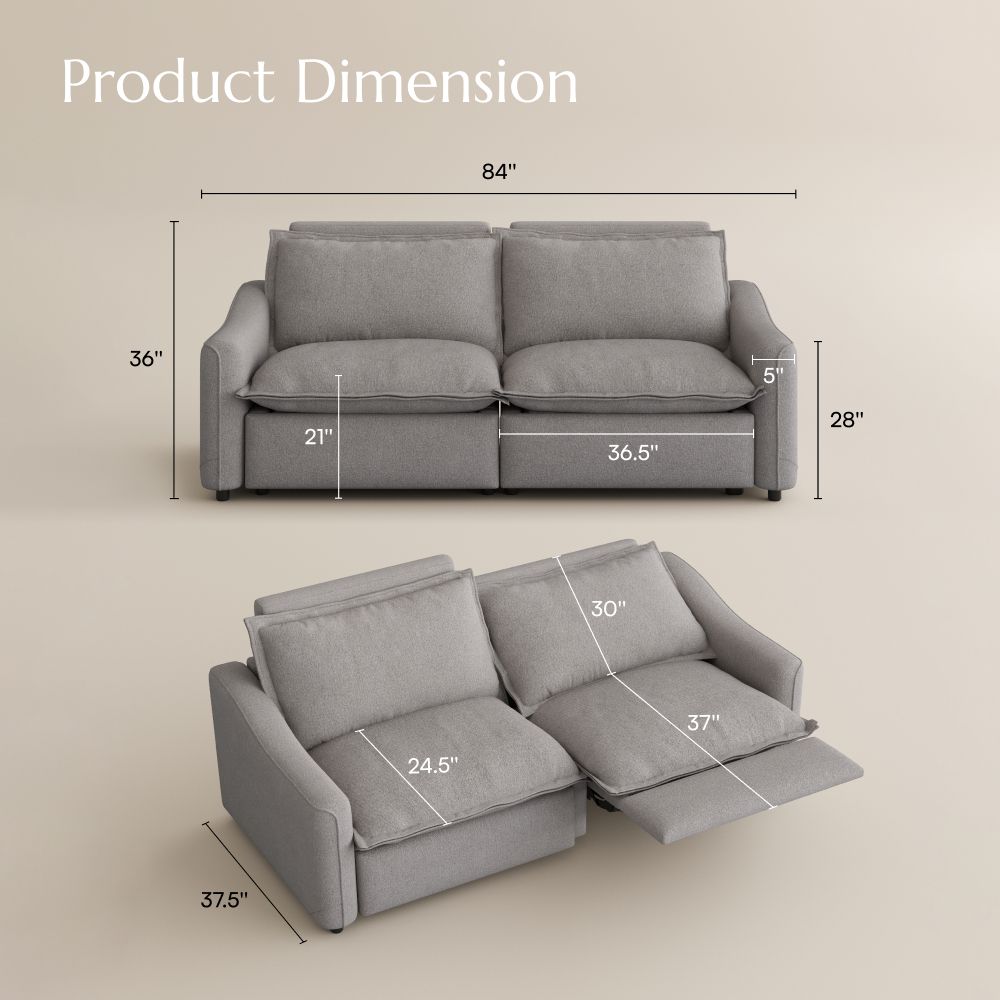 Casual Gray Linen Modular Sofas