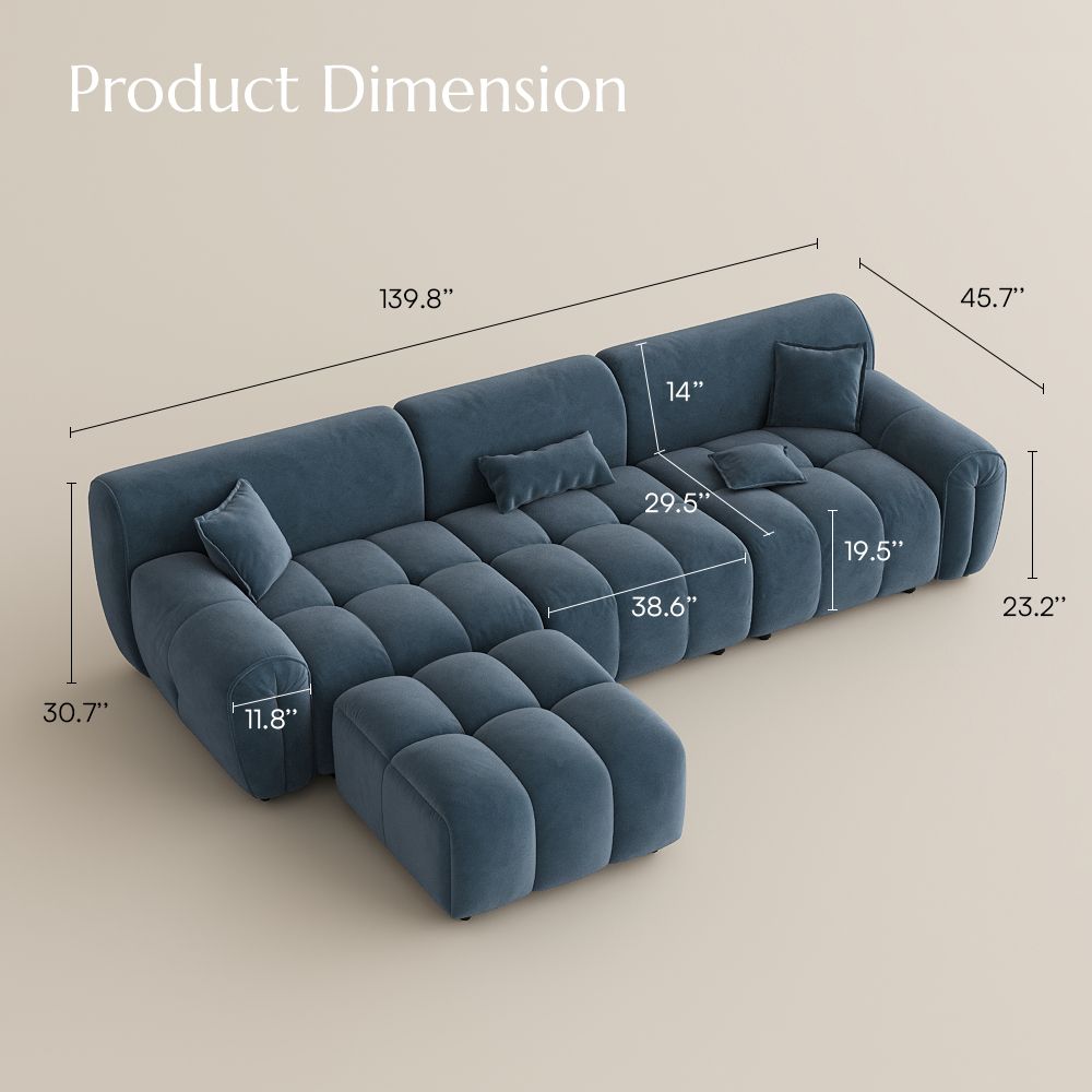 Blue Velvet Sofa Set