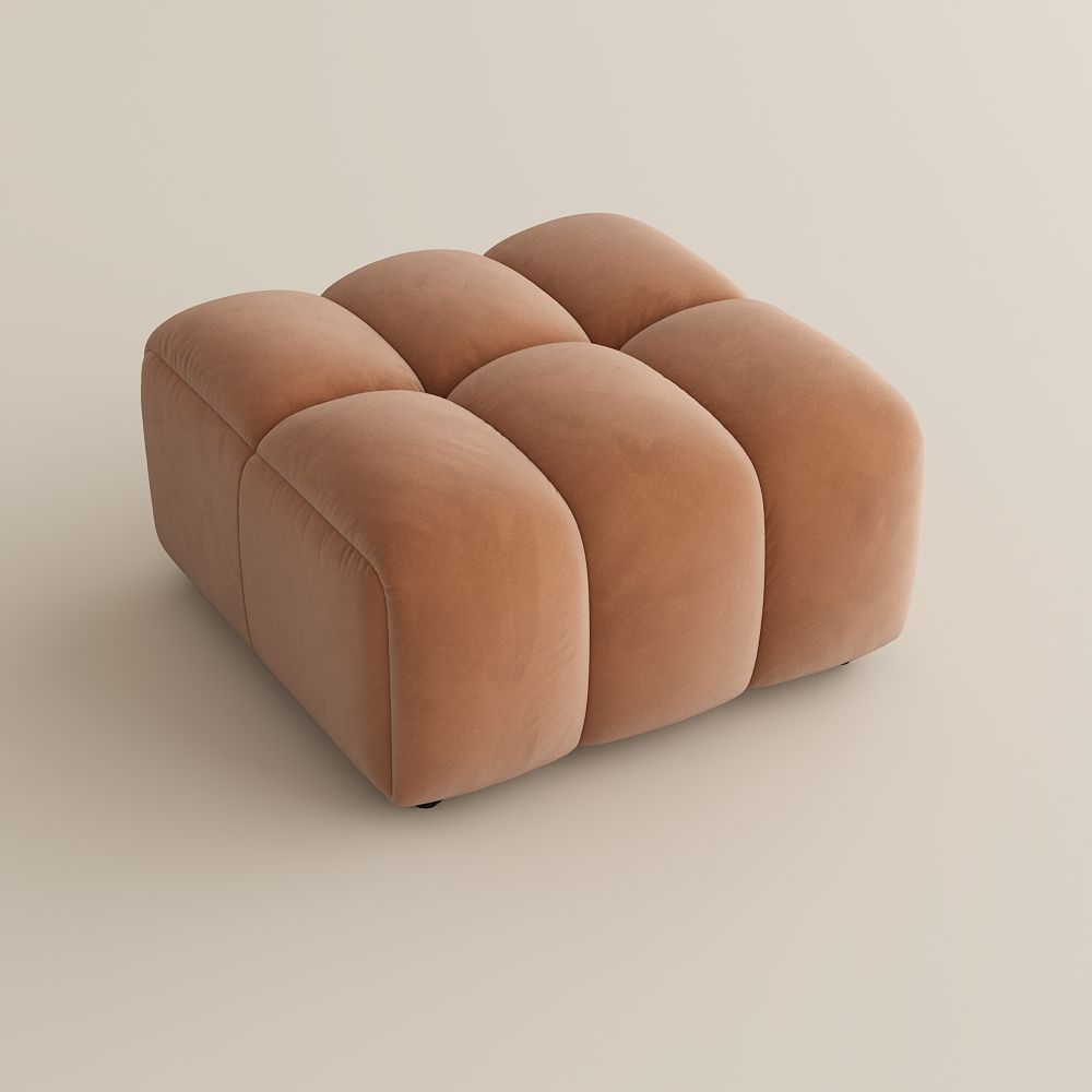 Brown Velvet Fabric Modular Sofas