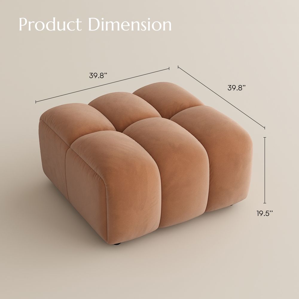 Brown Velvet Fabric Modular Sofas