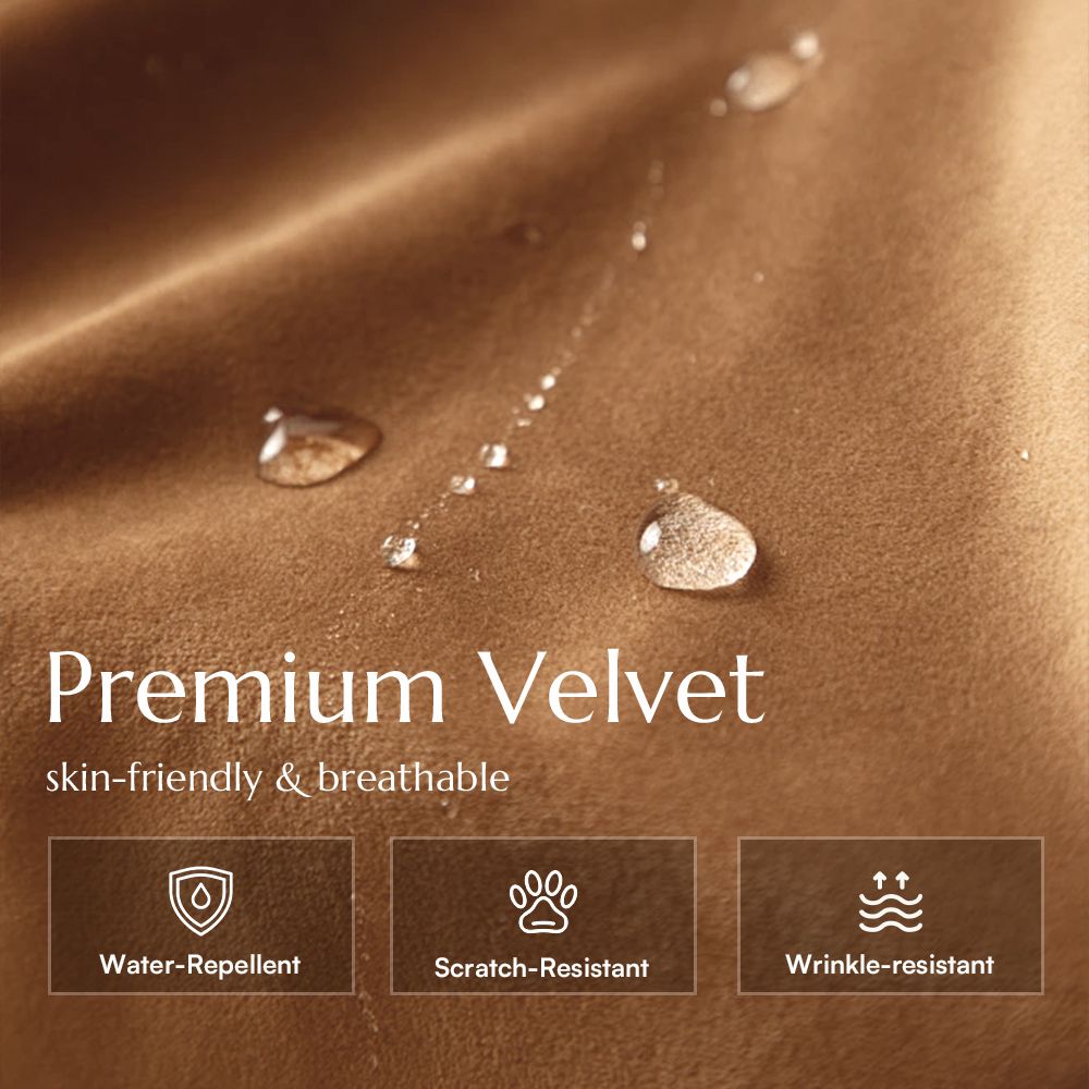 Brown Velvet Sofa Set