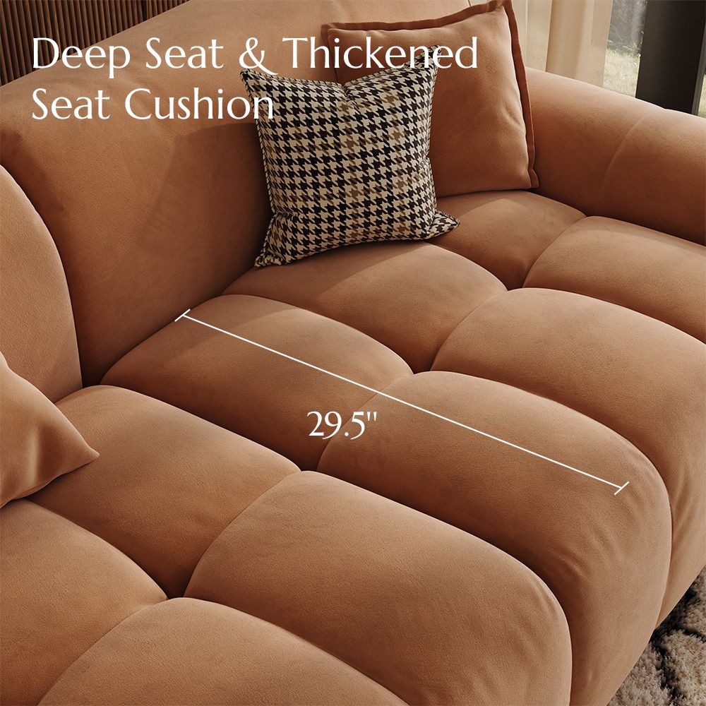 Brown Velvet Sofa Set