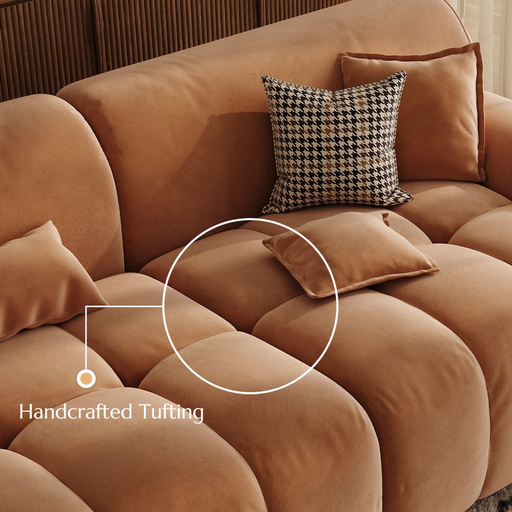 Brown Velvet Sofa Set