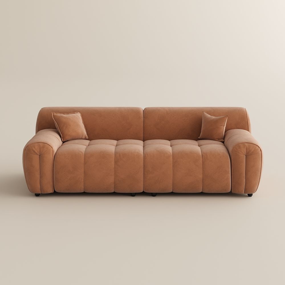 Brown Velvet Fabric Modular Sofas