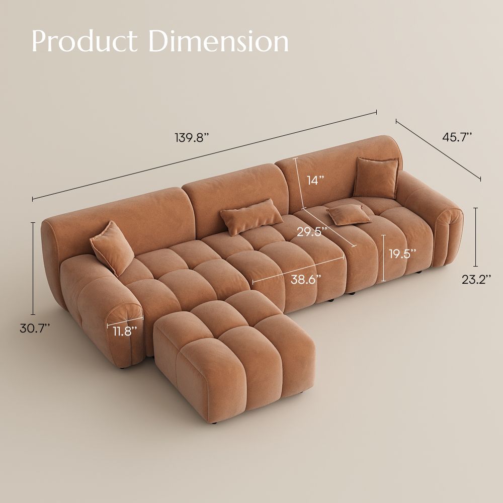 Brown Velvet Sofa Set