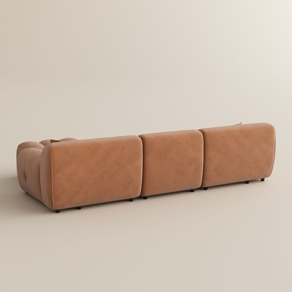 Brown Velvet Fabric Modular Sofas