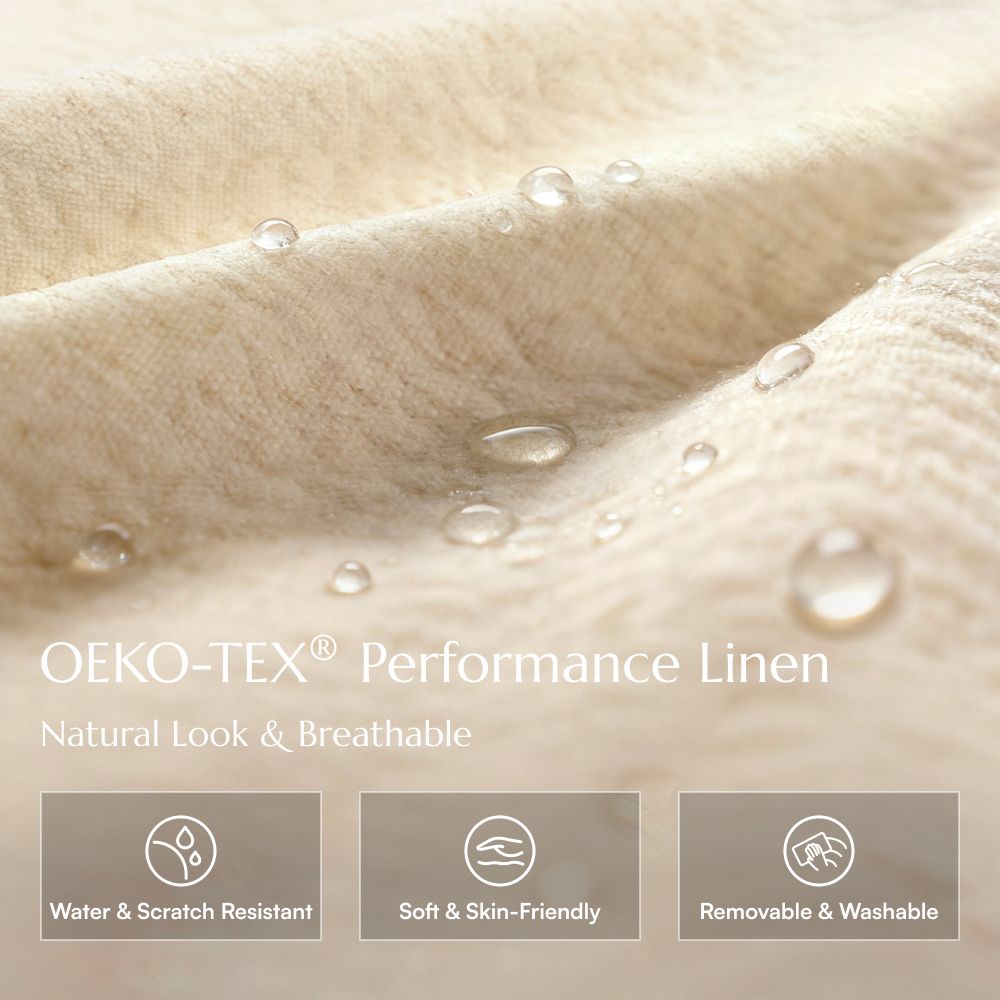 Adjustable Beige Linen Modular Sofas