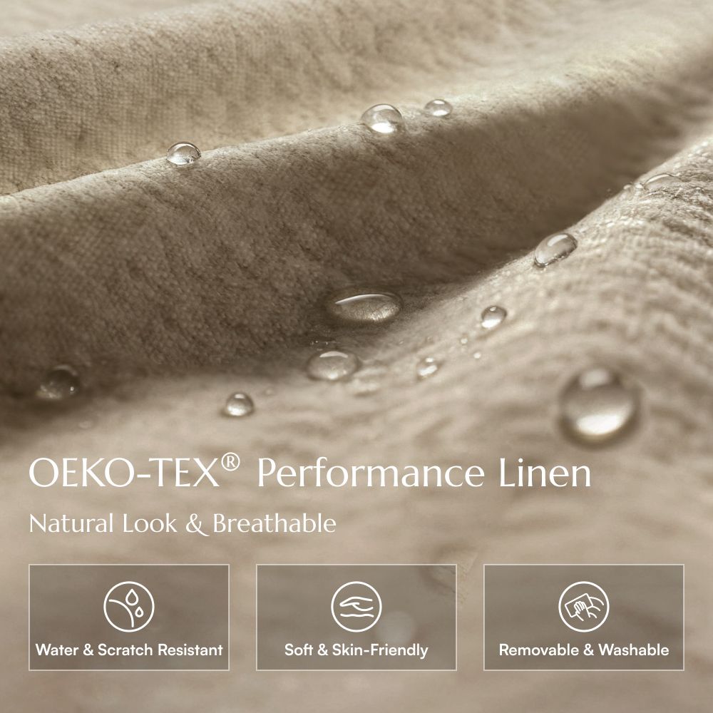 Minimalist Khaki Linen Modular Sofas