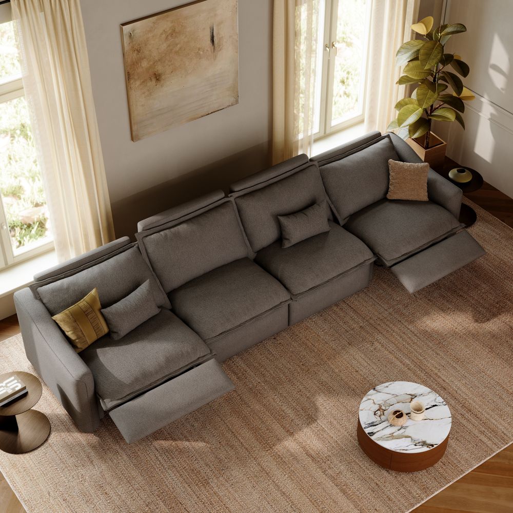 Adjustable Dark Gray Linen Modular Sofas